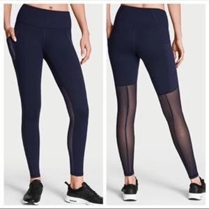 VICTORIA’S SECRET Total Knockout Navy Blue Leggings with Mesh Insert ✨